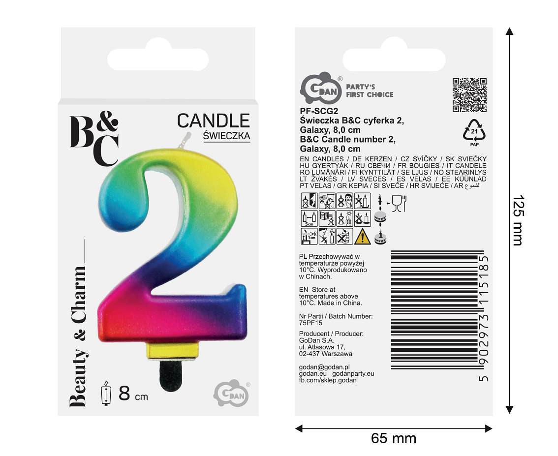 Candle number 2, Galaxy, 8 cm